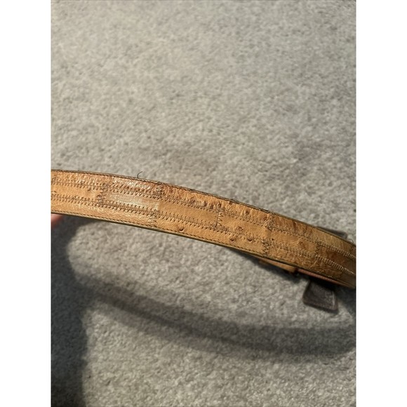 TONY LAMA brown leather belt 36 unisex‎ western cross heavy cowboy Cowgirl - Picture 3 of 7